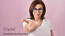  Presentation with acceptance - Slide set featuring middle-age-hispanic-woman-standing background and a soft green colored foreground