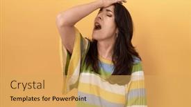  Presentation with memory - Theme consisting of middle-age-hispanic-woman-standing background and a yellow colored foreground