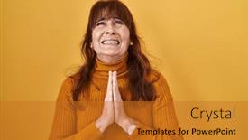  Presentation with hope - Presentation design with middle-age-hispanic-woman-standing background and a  colored foreground