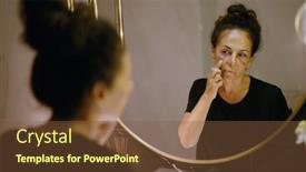  Presentation with domestic violence - Slides consisting of middle-age-hispanic-woman-suffering background and a tawny brown colored foreground