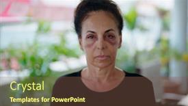  Presentation with domestic violence - Presentation with middle-age-hispanic-woman-suffering background and a tawny brown colored foreground