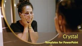  Presentation with domestic violence - Presentation theme having middle-age-hispanic-woman-suffering background and a tawny brown colored foreground
