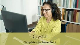  Presentation with university - Slides consisting of middle-age-hispanic-woman-teacher background and a yellow colored foreground