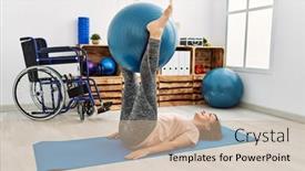  Presentation with training - Presentation having middle-age-hispanic-woman-training and a coral colored foreground