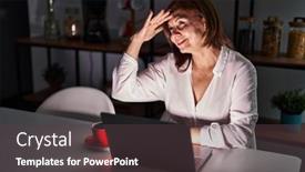  Presentation with far away - Slides consisting of middle-age-hispanic-woman-using background and a  colored foreground