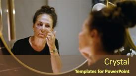  Presentation with domestic violence - PPT theme with middle-age-hispanic-woman-using background and a tawny brown colored foreground