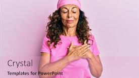  Presentation with breast cancer - Cool new presentation with middle-age-hispanic-woman-wearing backdrop and a lemonade colored foreground