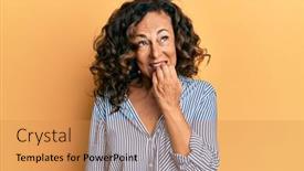  Presentation with stress and anxiety - Cool new theme with middle-age-hispanic-woman-wearing backdrop and a coral colored foreground
