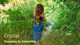  Presentation with chernobyl nuclear power plant view - Presentation design enhanced with middle-age-hispanic-woman-wearing background and a tawny brown colored foreground