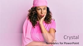  Presentation with breast cancer - Audience pleasing PPT theme consisting of middle-age-hispanic-woman-wearing backdrop and a lemonade colored foreground