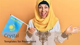  Presentation with kazakhstan - Colorful PPT theme enhanced with middle-age-hispanic-woman-wearing backdrop and a coral colored foreground
