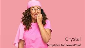  Presentation with pink nails - Audience pleasing presentation theme consisting of middle-age-hispanic-woman-wearing backdrop and a coral colored foreground