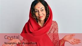  Presentation with saree - Presentation theme with middle-age-hispanic-woman-wearing background and a red colored foreground