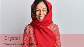  Presentation with saree - Slide set enhanced with middle-age-hispanic-woman-wearing background and a red colored foreground
