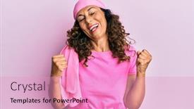  Presentation with breast cancer - Audience pleasing theme consisting of middle-age-hispanic-woman-wearing backdrop and a lemonade colored foreground