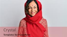  Presentation with saree - Slide set having middle-age-hispanic-woman-wearing background and a red colored foreground