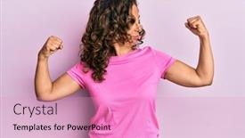  Presentation with fitness - Beautiful presentation design featuring middle-age-hispanic-woman-wearing backdrop and a lemonade colored foreground