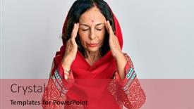  Presentation with hispanic - Colorful slide set enhanced with middle-age-hispanic-woman-wearing backdrop and a red colored foreground