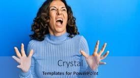  Presentation with hispanic - Slide deck consisting of middle-age-hispanic-woman-wearing background and a light blue colored foreground