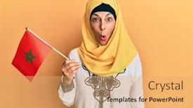  Presentation with hispanic - Slide set with middle-age-hispanic-woman-wearing background and a yellow colored foreground