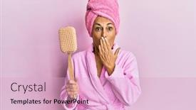  Presentation with hispanic - Presentation consisting of middle-age-hispanic-woman-wearing background and a  colored foreground