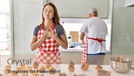  Presentation with hispanic - Presentation theme with middle-age-hispanic-woman-wearing background and a coral colored foreground