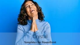  Presentation with hope - Presentation design enhanced with middle-age-hispanic-woman-wearing background and a light blue colored foreground