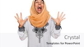  Presentation with frustration - PPT layouts enhanced with middle-age-hispanic-woman-wearing background and a  colored foreground