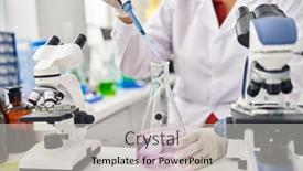  Presentation with pipette - Slide deck enhanced with middle-age-hispanic-woman-wearing background and a light gray colored foreground