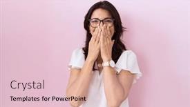  Presentation with scandal - Slides having middle-age-hispanic-woman-wearing background and a lemonade colored foreground