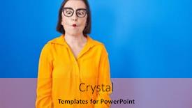  Presentation with lips - Slides having middle-age-hispanic-woman-wearing background and a gold colored foreground