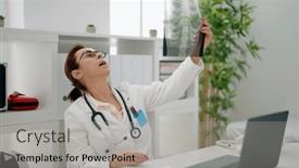  Presentation with xray - PPT theme consisting of middle-age-hispanic-woman-wearing background and a light gray colored foreground