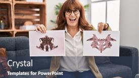  Presentation with working - Slide deck enhanced with middle-age-hispanic-woman-working background and a ocean colored foreground