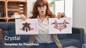  Presentation with psychology - Slide deck having middle-age-hispanic-woman-working background and a ocean colored foreground