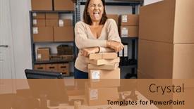  Presentation with ecommerce - Presentation featuring middle-age-hispanic-woman-working background and a  colored foreground