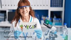  Presentation with working - PPT theme with middle-age-hispanic-woman-working background and a light blue colored foreground