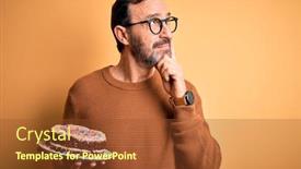  Presentation with birthday cake - Beautiful slides featuring middle-age-hoary-man-holding backdrop and a tawny brown colored foreground