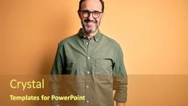  Presentation with yellow green - PPT theme enhanced with middle-age-hoary-man-wearing background and a red colored foreground