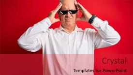  Presentation with migraine - Cool new slides with middle-age-hoary-man-wearing backdrop and a red colored foreground