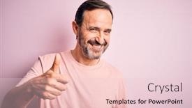  Presentation with success - Slide set enhanced with middle-age-hoary-man-wearing background and a lemonade colored foreground