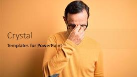  Presentation with modern eye glasses on yellow - Beautiful slide deck featuring middle-age-hoary-man-wearing backdrop and a yellow colored foreground