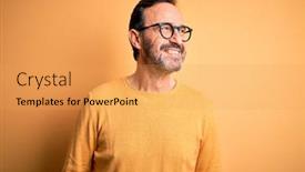  Presentation with skin care natural yellow - Slide deck enhanced with middle-age-hoary-man-wearing background and a yellow colored foreground