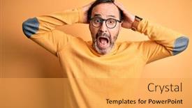  Presentation with crazy - Beautiful presentation theme featuring middle-age-hoary-man-wearing backdrop and a yellow colored foreground