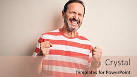  Presentation with winner - Colorful slides enhanced with middle-age-hoary-man-wearing backdrop and a coral colored foreground