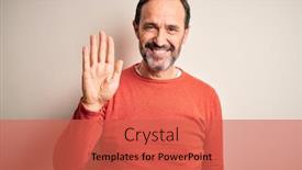  Presentation with saying - Cool new slides with middle-age-hoary-man-wearing backdrop and a red colored foreground