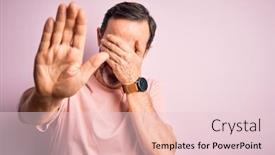  Presentation with fear - Colorful theme enhanced with middle-age-hoary-man-wearing backdrop and a lemonade colored foreground