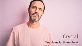  Presentation with pink simple - PPT theme with middle-age-hoary-man-wearing background and a lemonade colored foreground