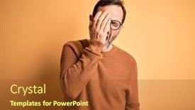  Presentation with face pain - Beautiful presentation theme featuring middle-age-hoary-man-wearing backdrop and a tawny brown colored foreground