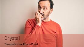  Presentation with anxiety - Slide deck having middle-age-hoary-man-wearing background and a red colored foreground