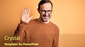  Presentation with saying - Beautiful presentation design featuring middle-age-hoary-man-wearing backdrop and a tawny brown colored foreground